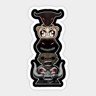 Totem of the Metal Mascots (Outlined) Sticker